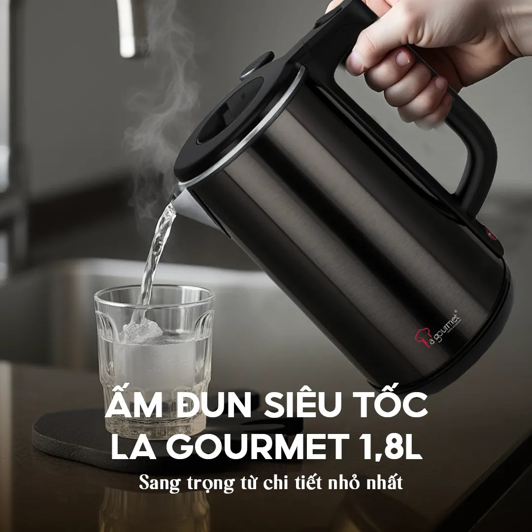 Ấm siêu tốc chống bỏng La Gourmet 1.8L Đen - 391810