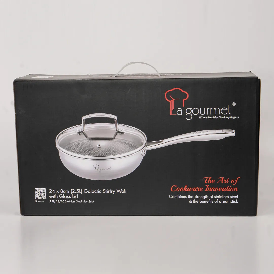 Chảo inox 5 lớp chống dính tổ ong Thụy Sĩ La gourmet Galactic 28cm lòng cạn – 342935