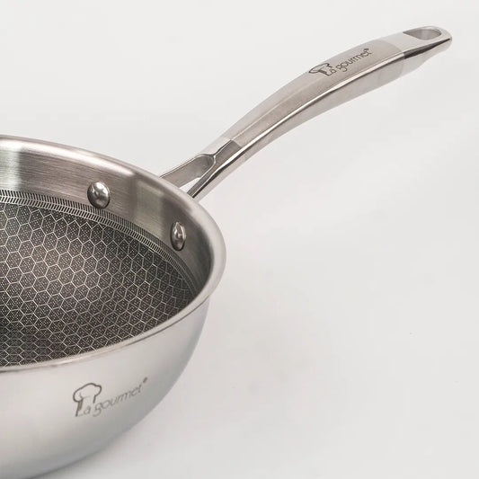 Chảo wok inox 5 lớp chống dính tổ ong Thụy Sĩ La gourmet Galactic 24cm kèm nắp – 417749