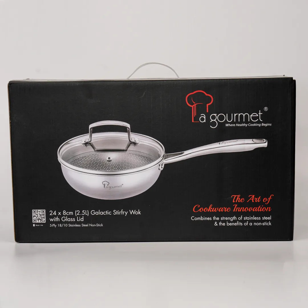 Chảo inox 5 lớp chống dính tổ ong Thụy Sĩ La gourmet Galactic 20cm kèm nắp – 417732