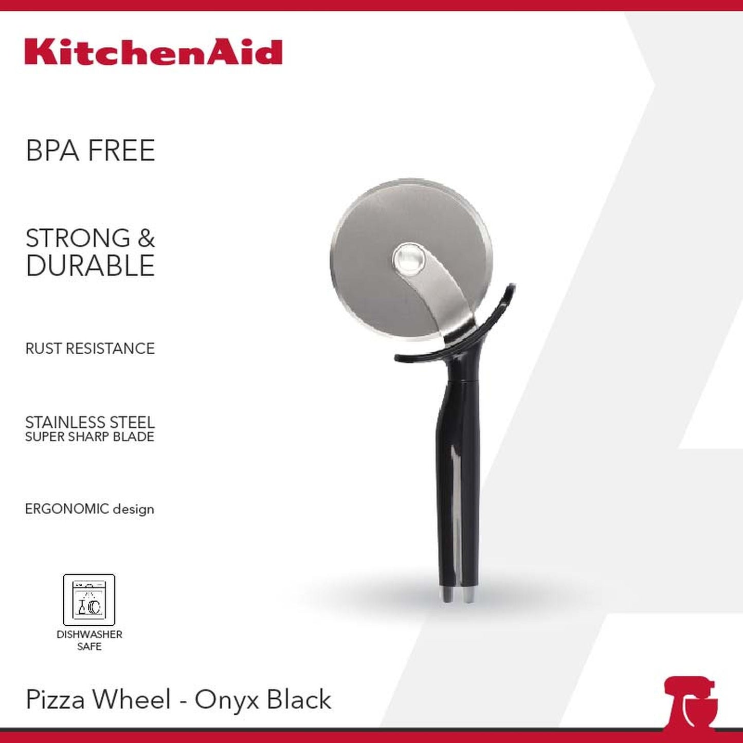 Dao cắt Pizza Tay cầm êm KitchenAid Soft Grip (Màu Đen Onyx)