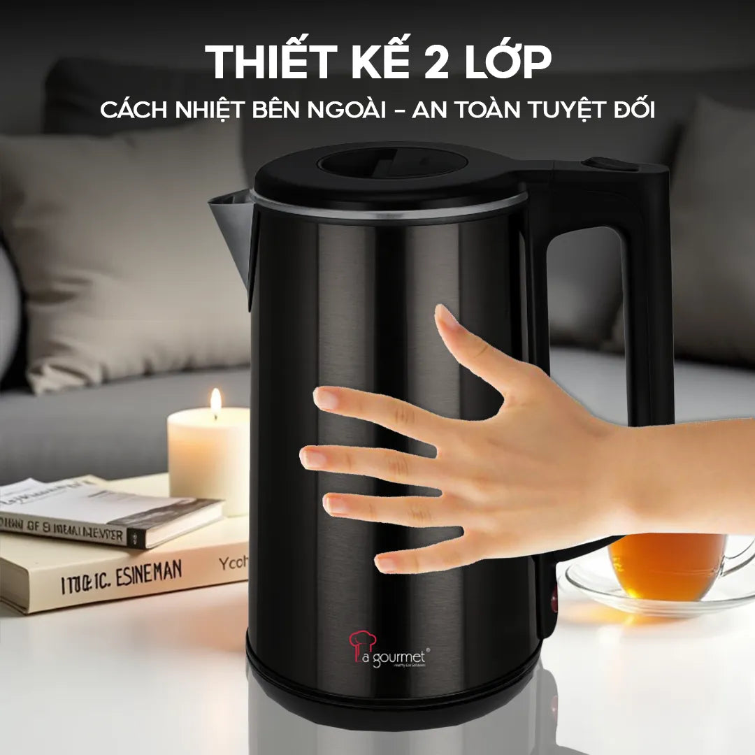 Ấm siêu tốc chống bỏng La Gourmet 1.8L Đen - 391810