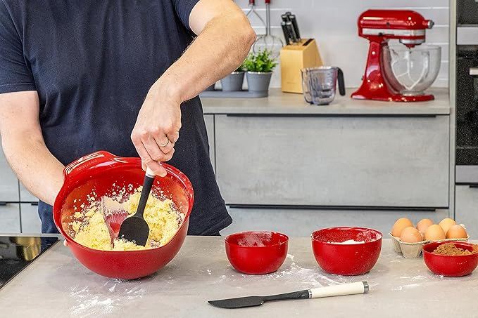 Bộ 2 Phới Vét KitchenAid (Đầu Silicone, Màu Kem Hạnh Nhân)