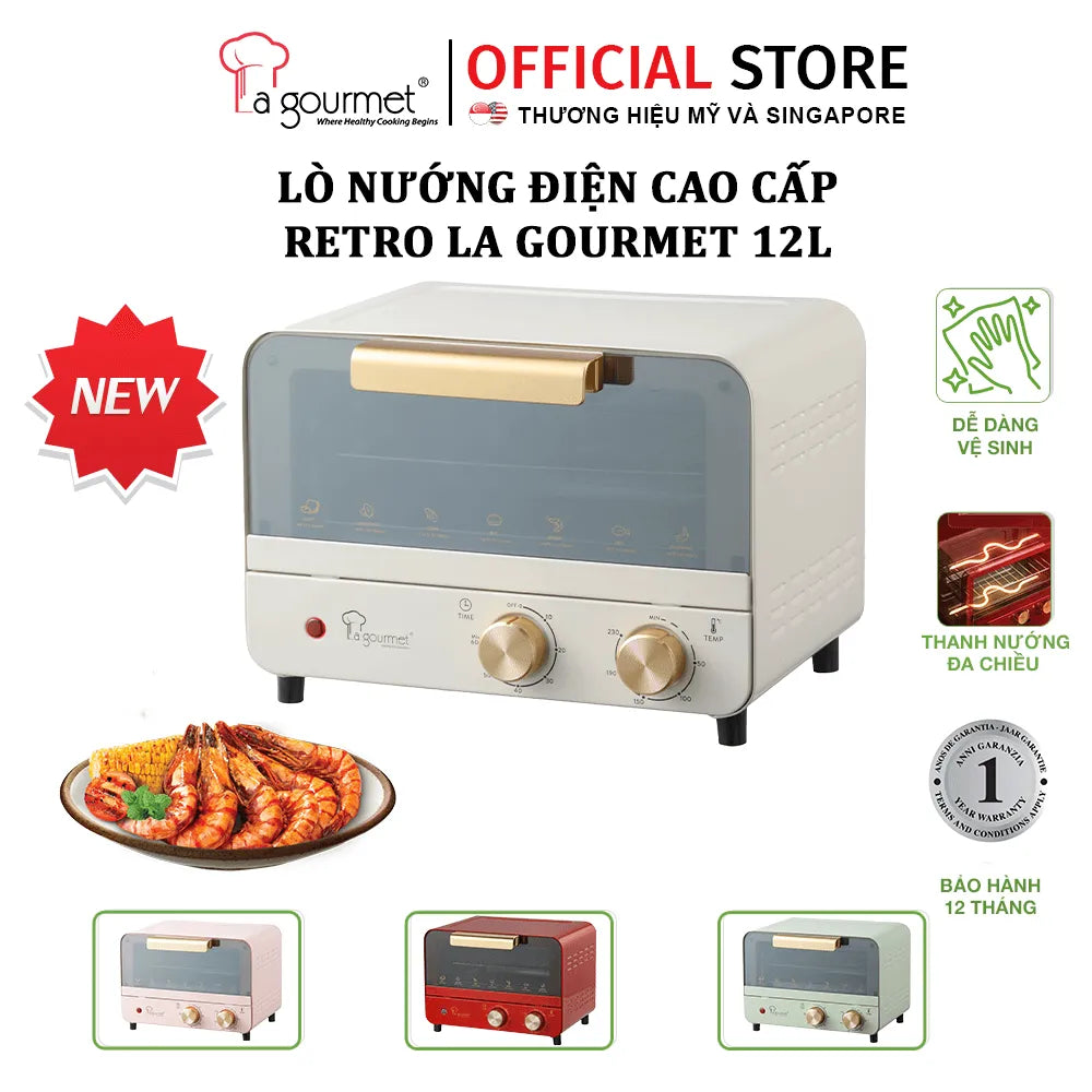 Lò Nướng Điện La gourmet Đa Chiều 12L (Kem) - 400901