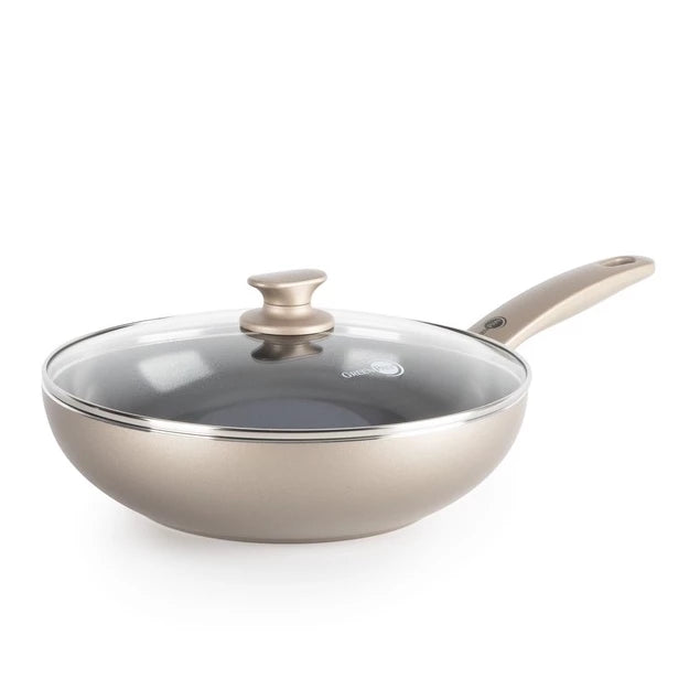 Chảo Xào Chống Dính GreenPan Cambridge Bronze 28cm (Có Nắp, 3.7L)