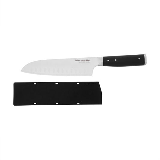 Dao Santoku 7 Inch KitchenAid Gourmet (Kèm Vỏ Bảo Vệ, Màu Đen Onyx)