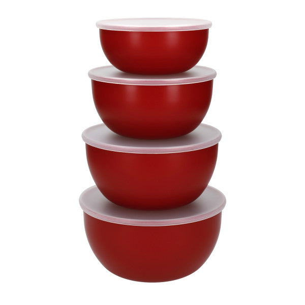 Bộ 4 Tô Sơ Chế KitchenAid (Kèm Nắp, Màu Đỏ Empire)