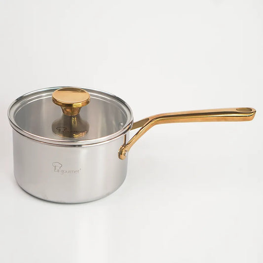 Quánh inox 304 3 lớp cán vàng La gourmet Aureon 16cm 1.7L – 436733