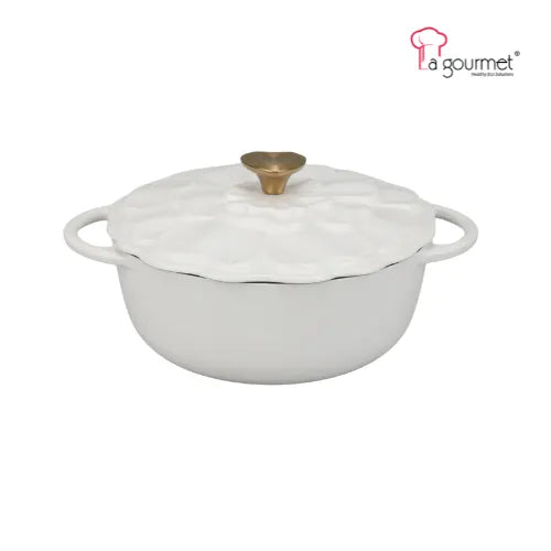 Nồi Gang Tráng Men La gourmet HOA Collection 20cm 2L Màu Gardenia - 438126