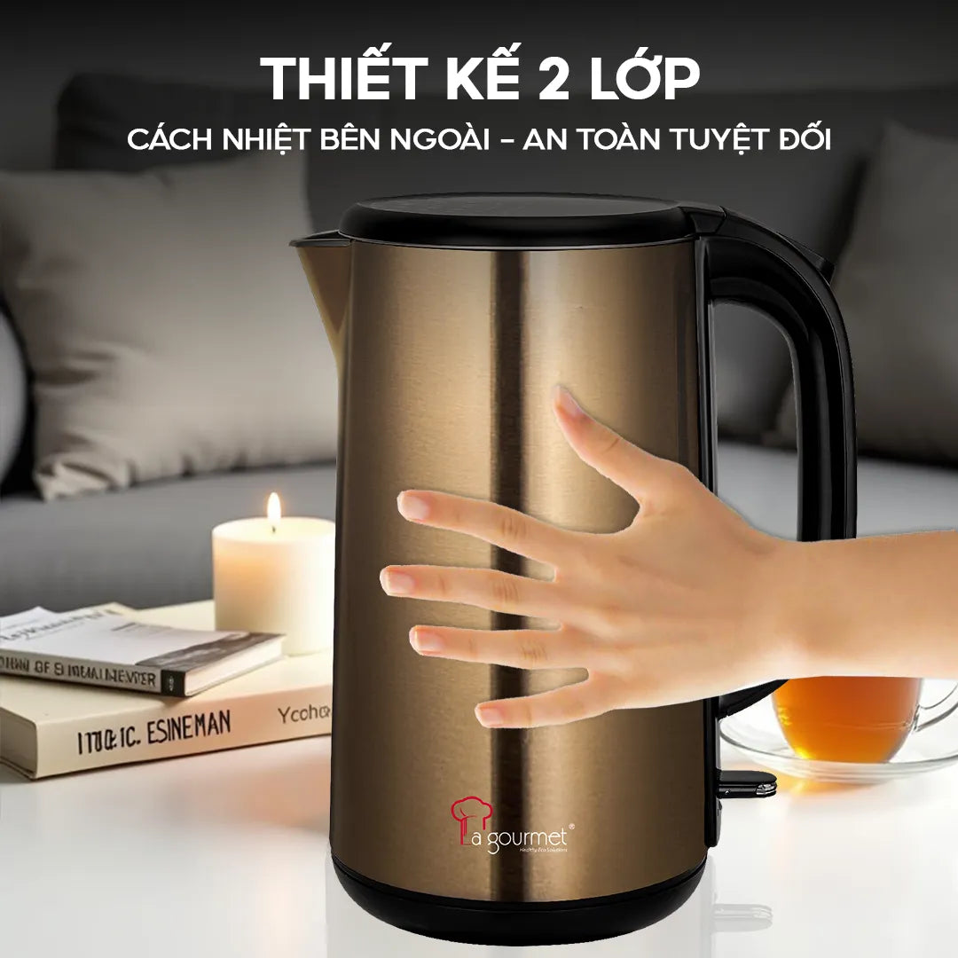 Ấm siêu tốc chống bỏng La Gourmet 1.8L Golden - 418111