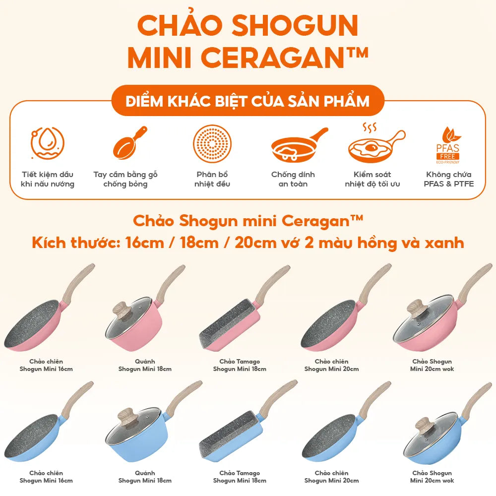 Chảo Shogun Mini 20cm(hồng) wok – 417824