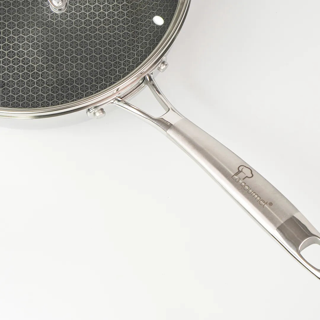 Chảo inox 5 lớp chống dính tổ ong Thụy Sĩ La gourmet Galactic 20cm kèm nắp – 417732