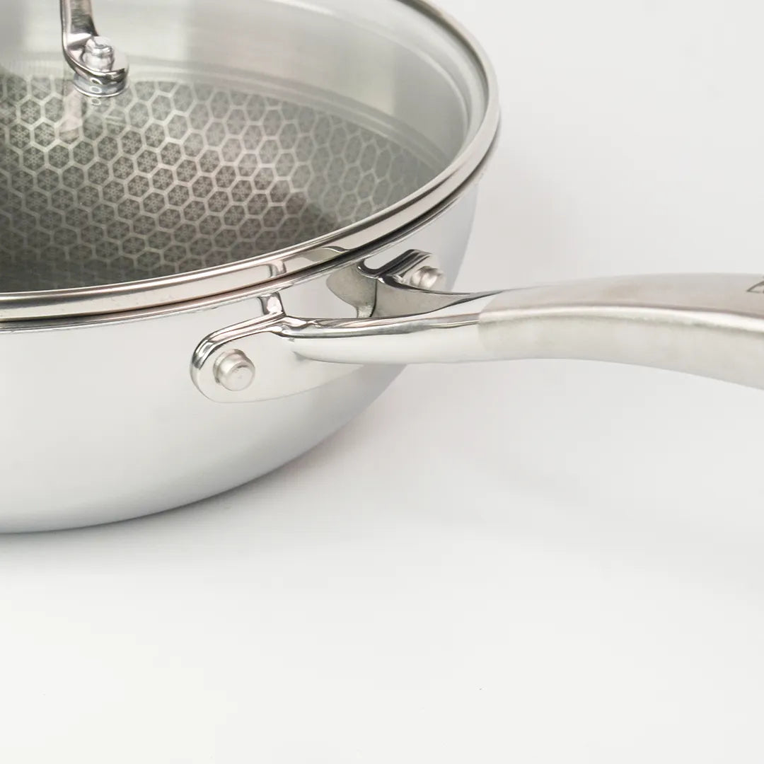 Chảo inox 5 lớp chống dính tổ ong Thụy Sĩ La gourmet Galactic 20cm kèm nắp – 417732