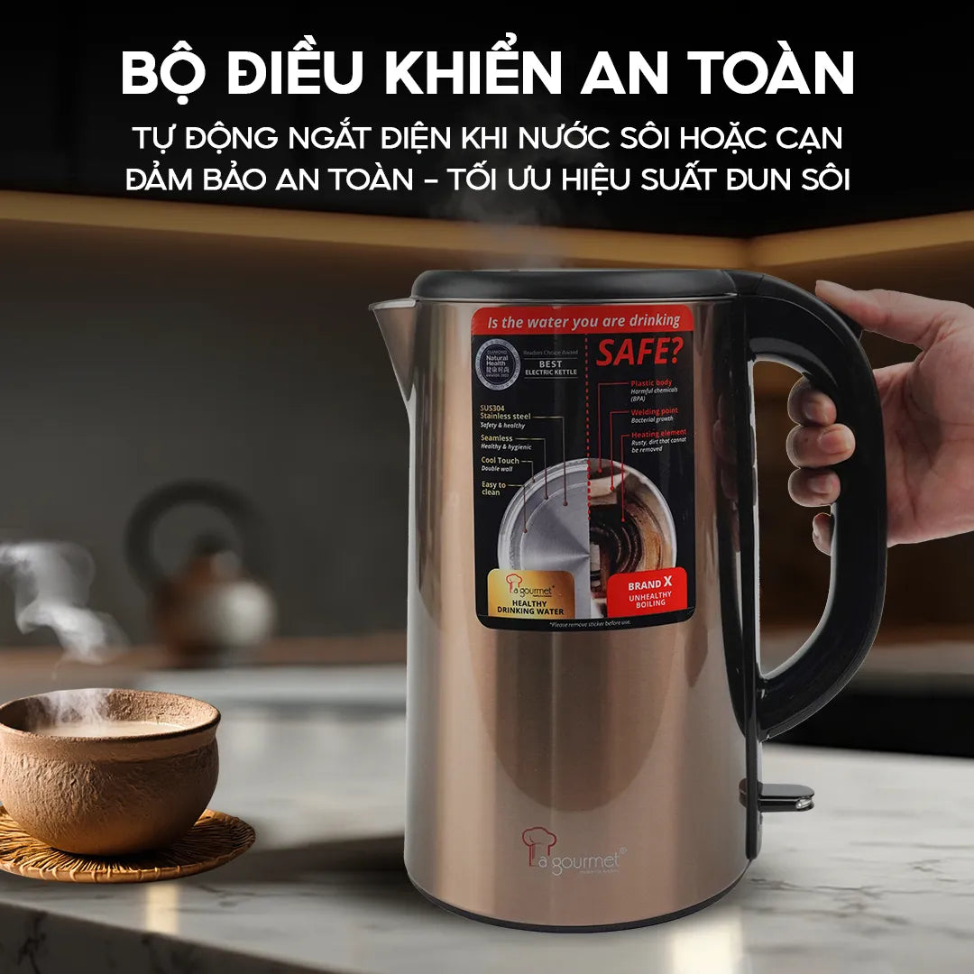 Ấm siêu tốc chống bỏng La Gourmet 1.8L Golden - 418111
