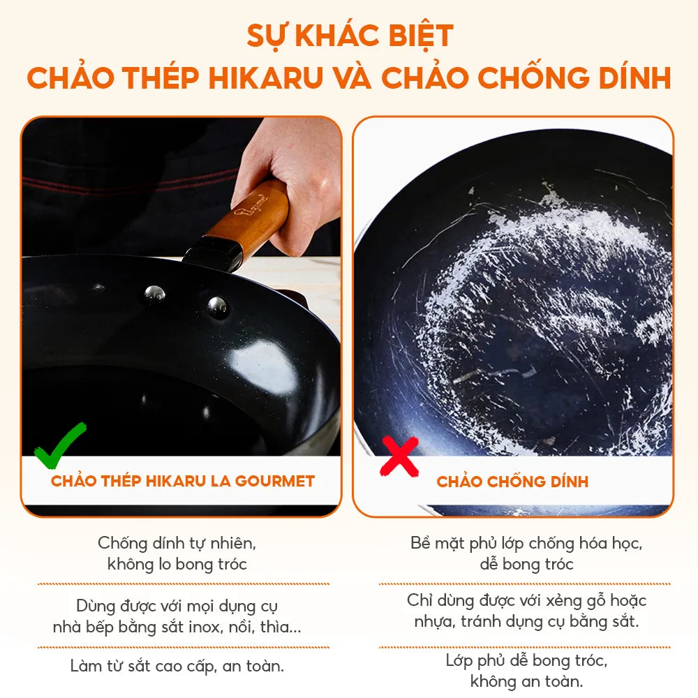 Chảo thép Hikaru La gourmet 20cm lòng sâu - 412539