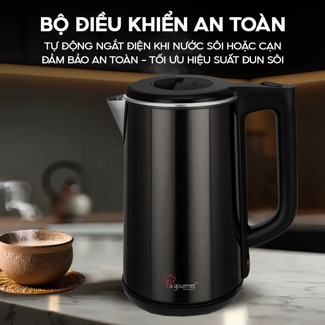 Ấm siêu tốc chống bỏng La Gourmet 1.8L Đen - 391810