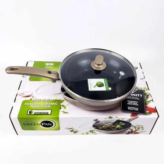 Chảo Xào Chống Dính GreenPan Cambridge Bronze 28cm (Có Nắp, 3.7L)