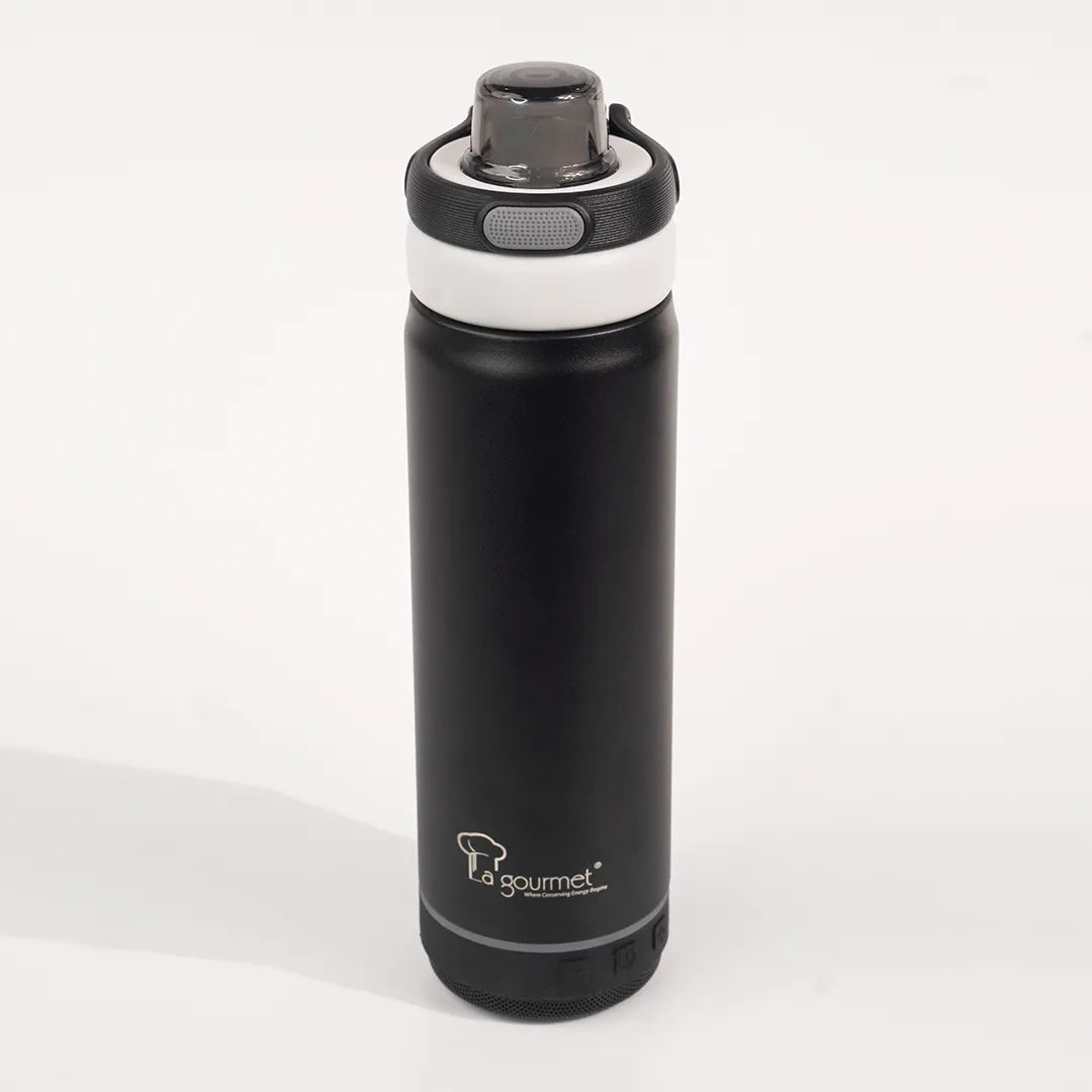 [Miễn phí khắc tên] Bình giữ nhiệt phát nhạc Bluetooth La gourmet Hydrotune 0.5L màu đen - 437198