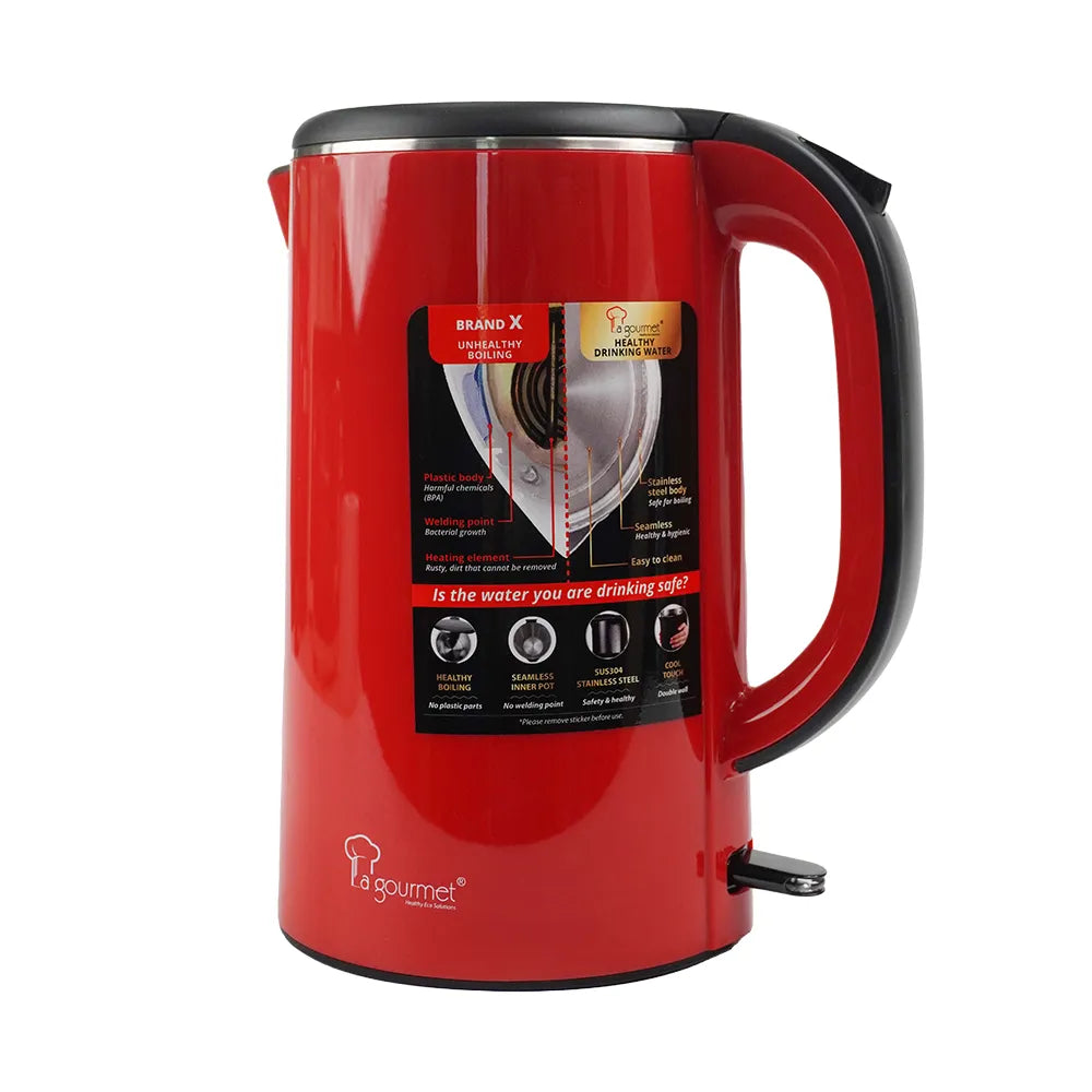 Ấm siêu tốc chống bỏng La gourmet 1,8L Đỏ - 405289