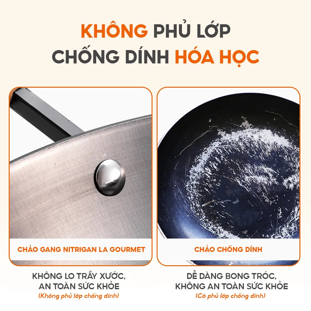 [Miễn phí tôi dầu] Chảo gang La gourmet Nitrigan 36cm - 347671