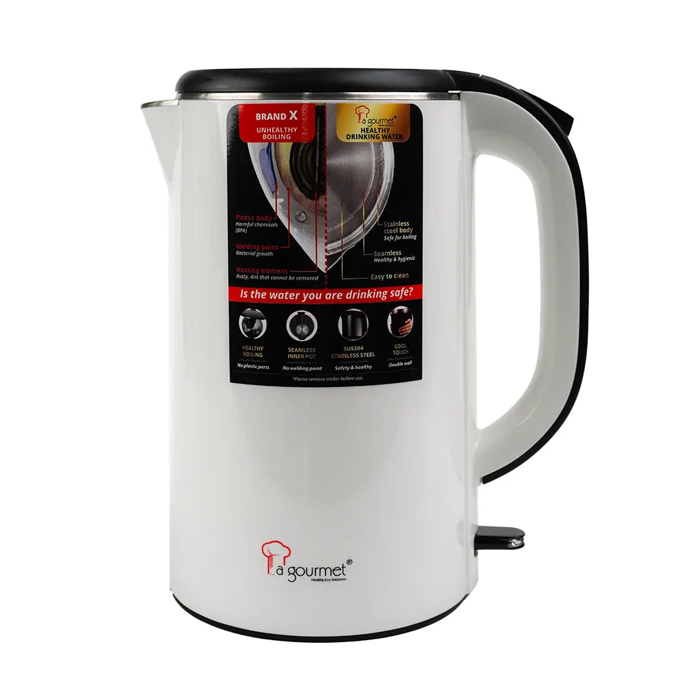 Ấm siêu tốc chống bỏng La Gourmet 1.8L Trắng - 391803