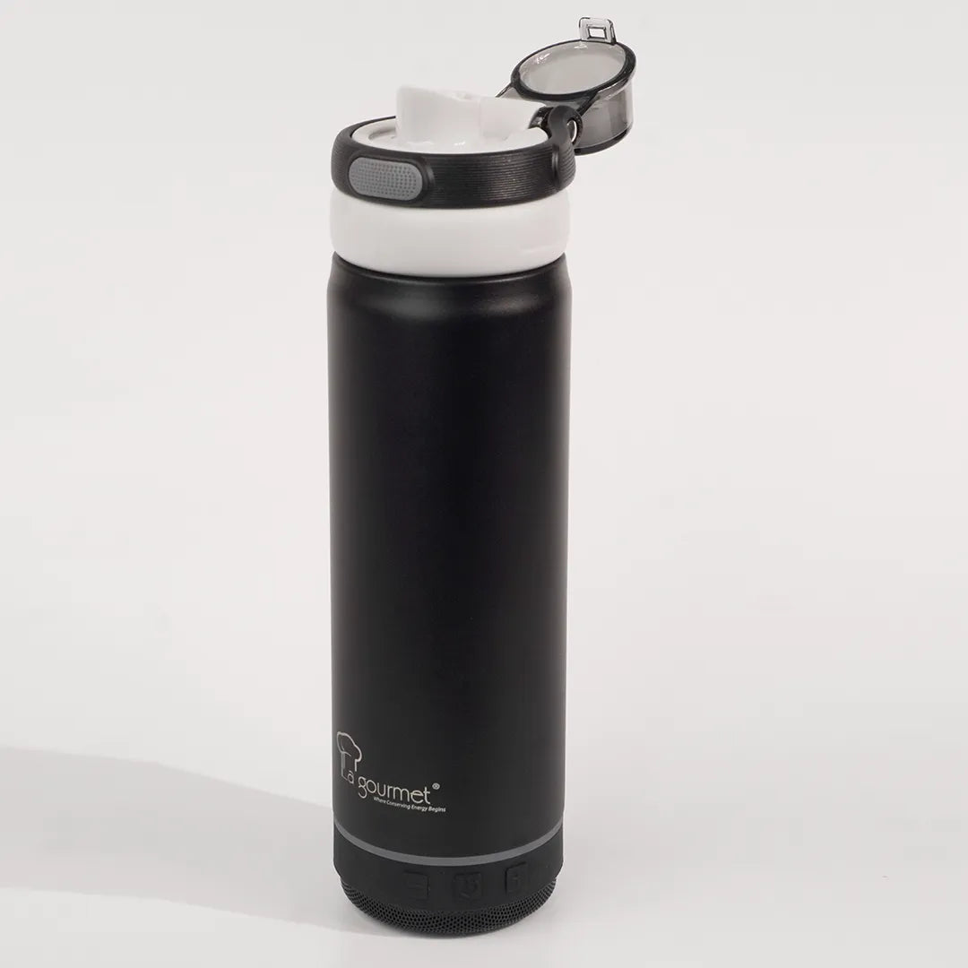 [Miễn phí khắc tên] Bình giữ nhiệt phát nhạc Bluetooth La gourmet Hydrotune 0.5L màu đen - 437198