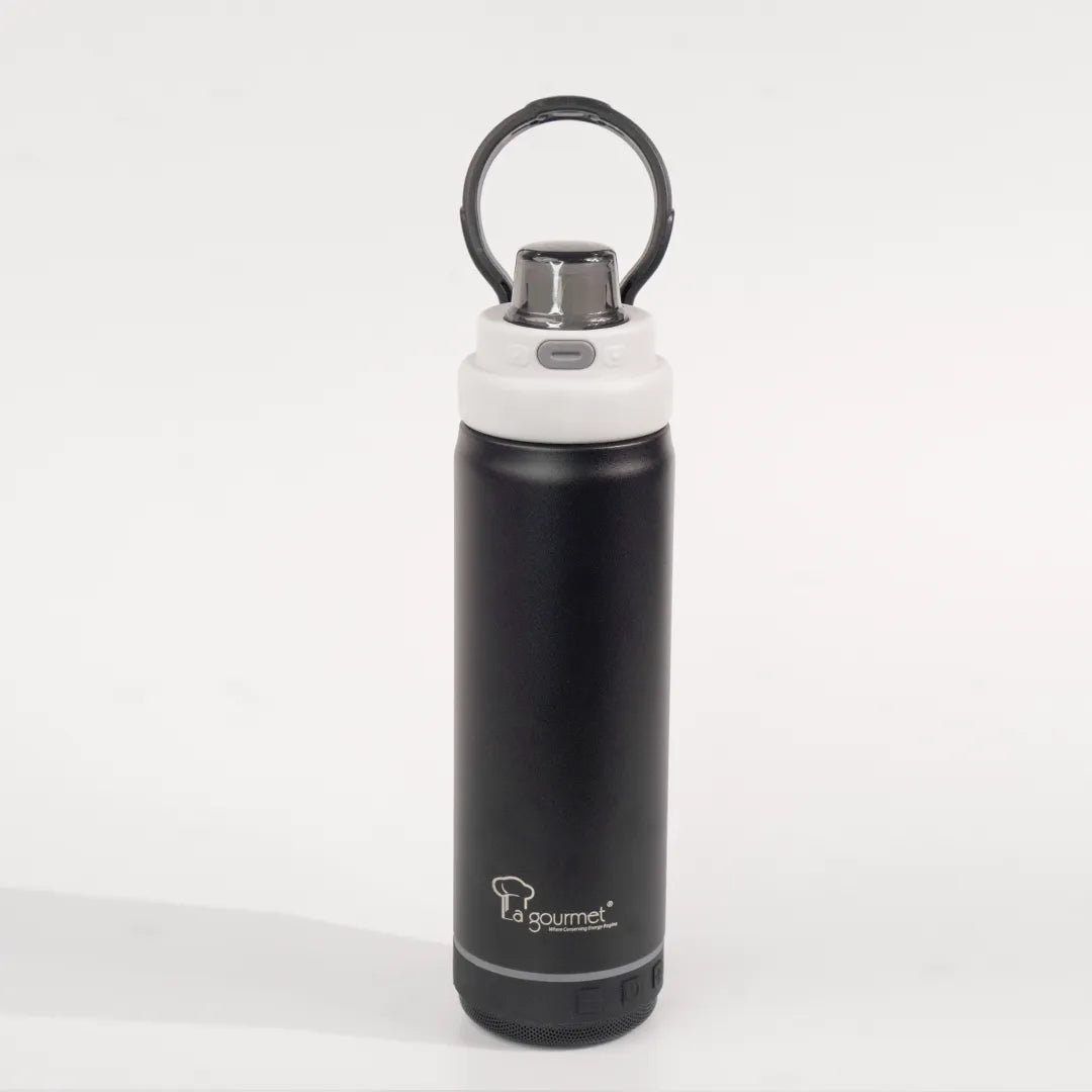 [Miễn phí khắc tên] Bình giữ nhiệt phát nhạc Bluetooth La gourmet Hydrotune 0.5L màu đen - 437198