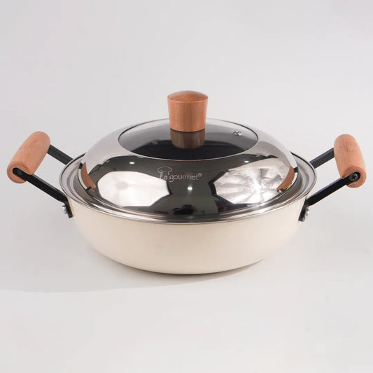 [ TẶNG NẮP 499K ] Chảo Gang Tráng Men 2 Tay Cầm Chống Dính Tự Nhiên - Size 24cm - 435385