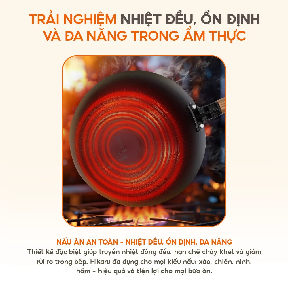 Chảo thép Hikaru La gourmet 20cm lòng sâu - 412539