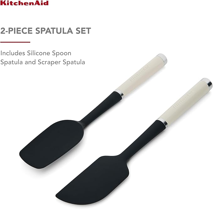 Bộ 2 Phới Vét KitchenAid (Đầu Silicone, Màu Kem Hạnh Nhân)