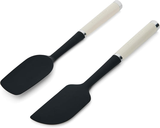 Bộ 2 Phới Vét KitchenAid (Đầu Silicone, Màu Kem Hạnh Nhân)