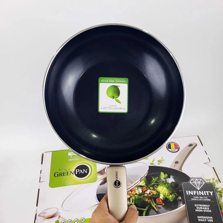 Chảo Xào Chống Dính GreenPan Cambridge Bronze 28cm (Có Nắp, 3.7L)