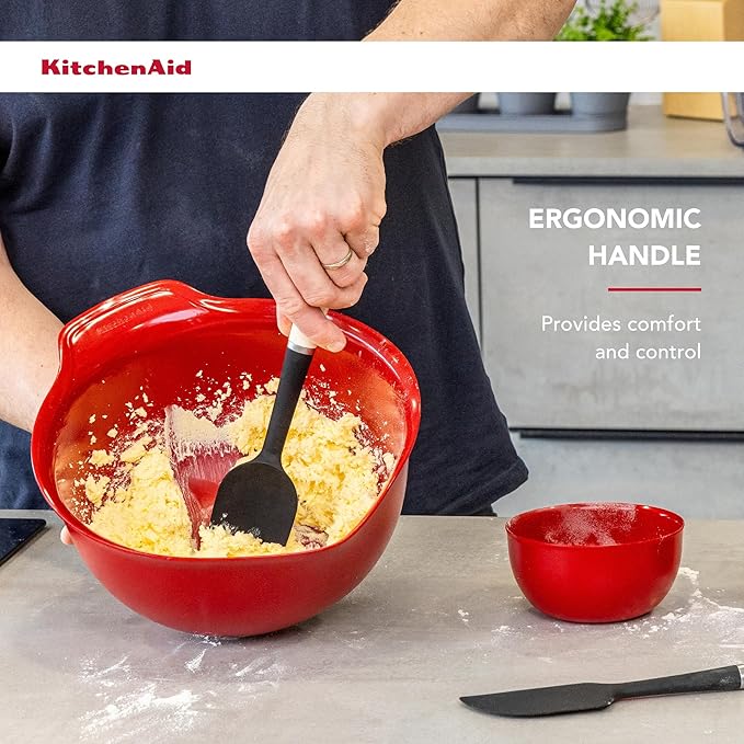 Bộ 2 Phới Vét KitchenAid (Đầu Silicone, Màu Kem Hạnh Nhân)