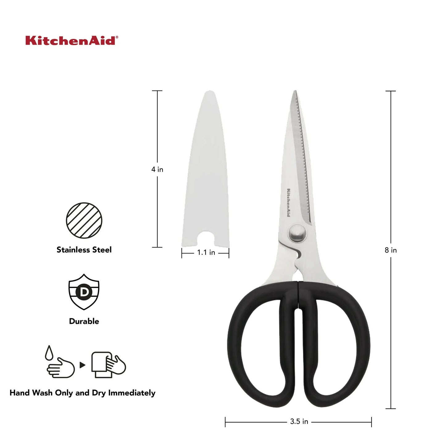 Kéo Đa Năng Nhà Bếp Tay cầm êm KitchenAid Soft Grip (Màu Đen Onyx)