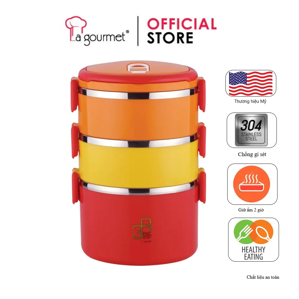 Camen đựng cơm La gourmet 3 ngăn 2.4L - 357151