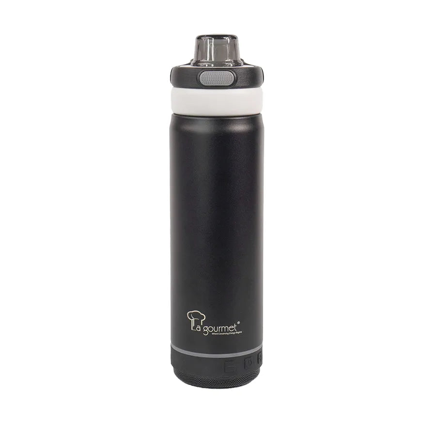 [Miễn phí khắc tên] Bình giữ nhiệt phát nhạc Bluetooth La gourmet Hydrotune 0.5L màu đen - 437198