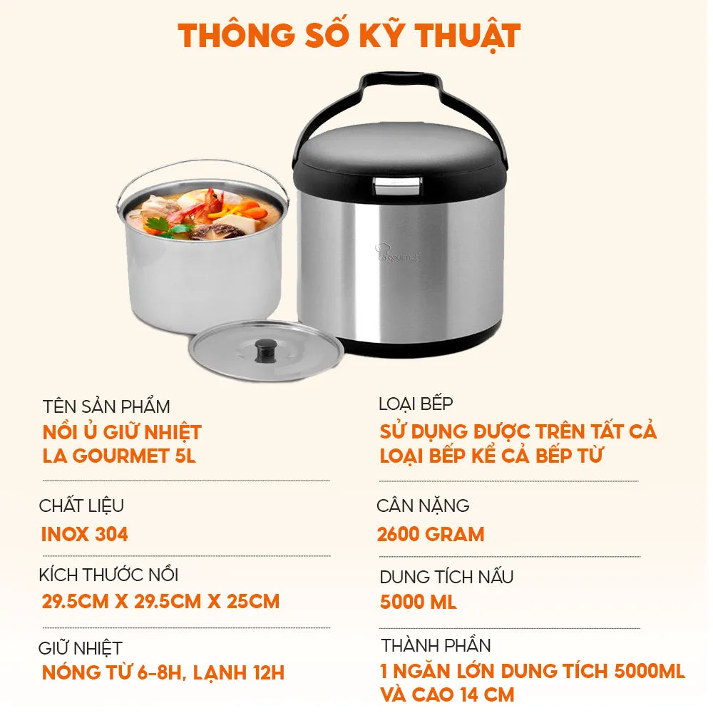 Nồi ủ giữ nhiệt La gourmet 5L - 207807