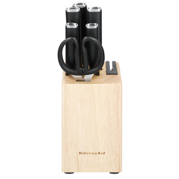 Bộ Dao 6 Món KitchenAid Classic (Thép Nhật, Khối Gỗ Đen)