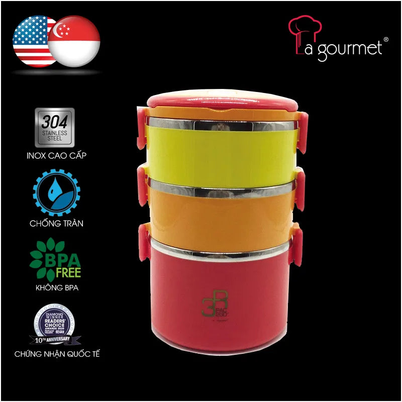 Camen đựng cơm La gourmet 3 ngăn 2.4L - 357151