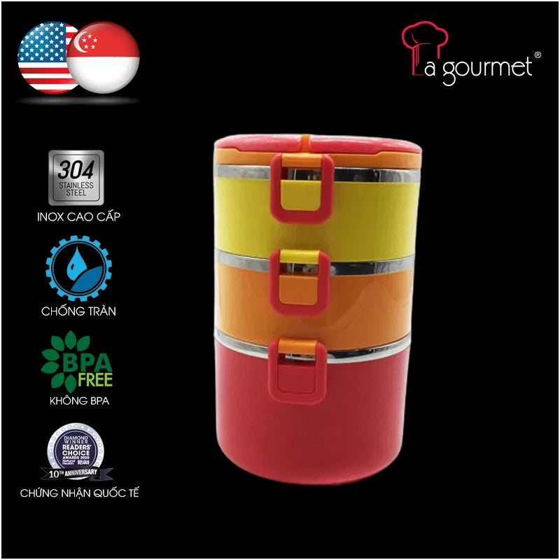 Camen đựng cơm La gourmet 3 ngăn 2.4L - 357151