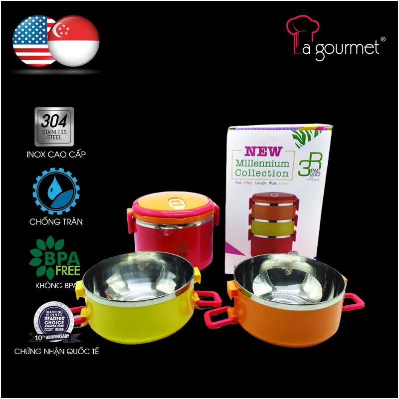 Camen đựng cơm La gourmet 3 ngăn 2.4L - 357151