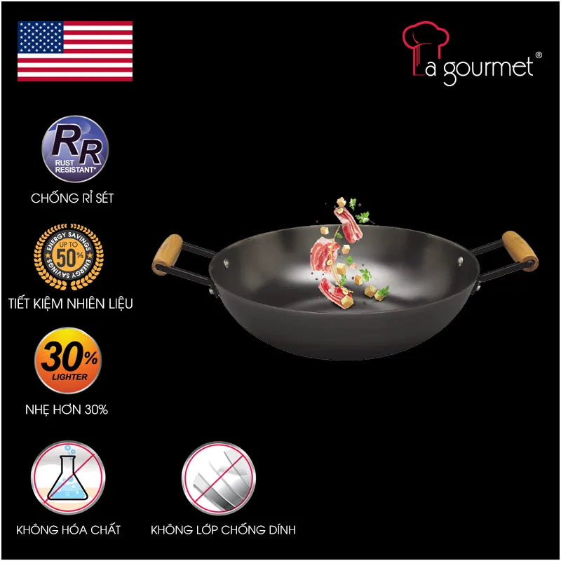 Hotsale Chảo gang La gourmet 32cm - 347688 Tặng kèm sạn inox
