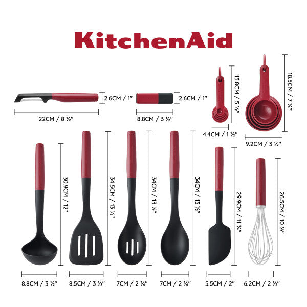 Bộ 20 Dụng Cụ Nhà Bếp KitchenAid Toàn Diện (Màu Đỏ Empire)