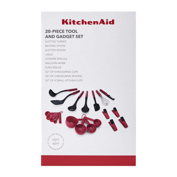 Bộ 20 Dụng Cụ Nhà Bếp KitchenAid Toàn Diện (Màu Đỏ Empire)