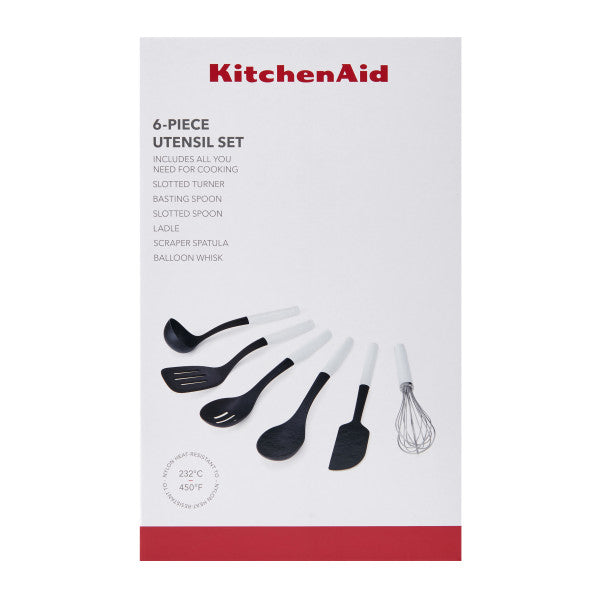Bộ 6 Dụng Cụ Nhà Bếp KitchenAid Thiết Yếu (Màu Trắng)