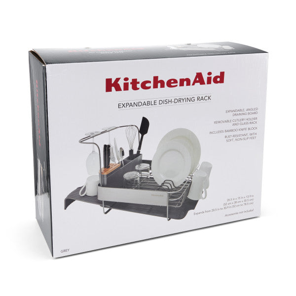 Kệ úp chén thông minh KitchenAid (Điều chỉnh mở rộng, Màu Xám Than)