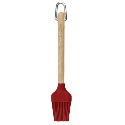 Cọ Quét (Basting Brush) KitchenAid (Đầu Silicone, Tay cầm Gỗ Bạch Dương, Màu Đỏ Empire)