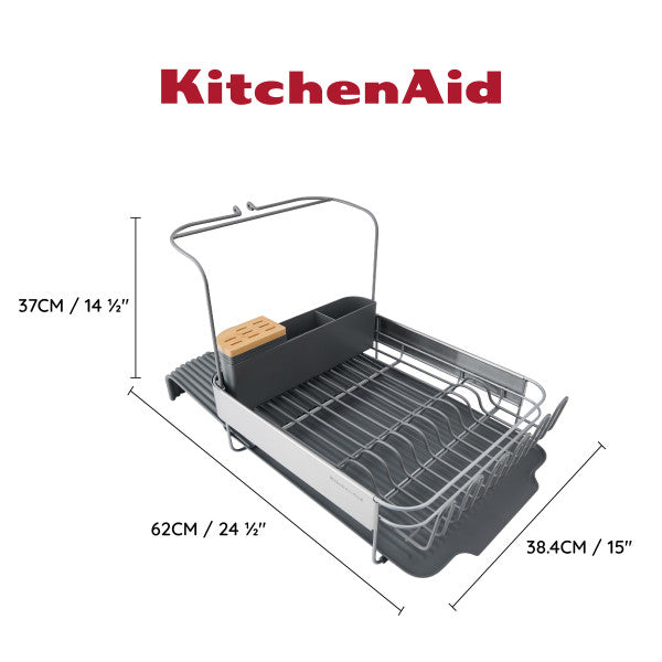 Kệ úp chén thông minh KitchenAid (Điều chỉnh mở rộng, Màu Xám Than)