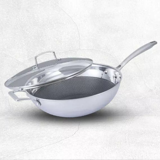 Chảo inox 5 lớp chống dính tổ ong Thụy Sĩ La gourmet Galactic 28cm lòng sâu – 370372