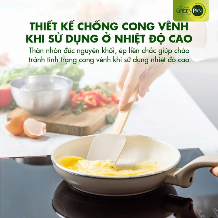 Chảo chống dính GreenPan Essence 20cm lòng sâu có nắp